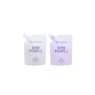 3 fl oz pouches of BRB Purple, Beachwavers Toning shampoo and conditioner set