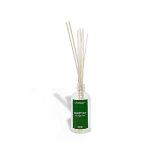 Image of Diffuser with green label that reads Whistler Winter Pine 
