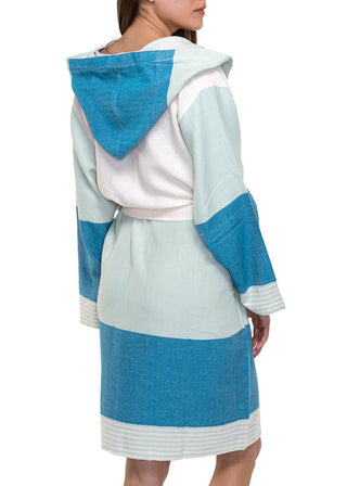 Turkish Cotton Hooded Bathrobe – Lightweight Multi-Color Robe