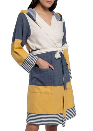 Turkish Cotton Hooded Bathrobe – Lightweight Multi-Color Robe