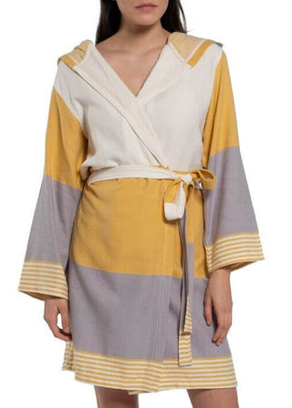 Turkish Cotton Hooded Bathrobe – Lightweight Multi-Color Robe