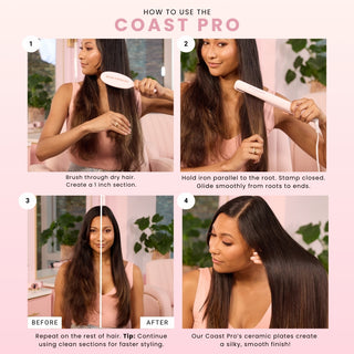 Pre-Order Coast Pro Ceramic Flat Iron - Pink Catwalk