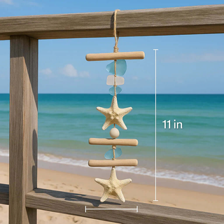 Coastal seashell wall hanging Starfish Driftwood Beach Room Decoration