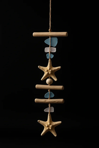 Coastal seashell wall hanging Starfish Driftwood Beach Room Decoration