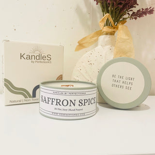 Saffron Spice Luxury Candle | Eco-Friendly Clean-Burning Wooden Wick Candle