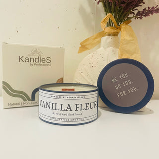 Vanilla Fleur Luxury Candle | Eco-Friendly Clean-Burning Wooden Wick Candle