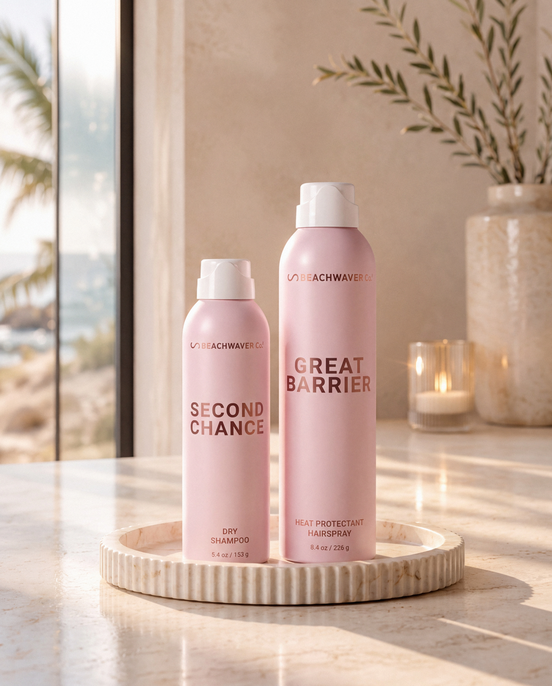 Second Chance dry shampoo and Great Barrier heat protectant hairspray