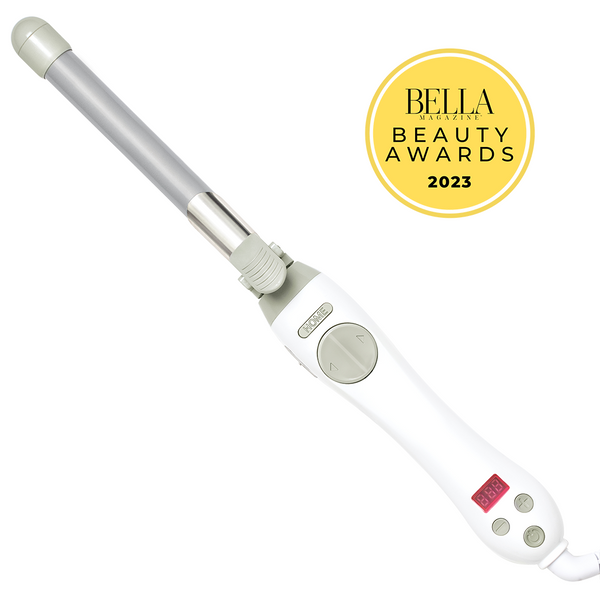 Beachwaver® S.75 Dual Voltage White Rotating Curling Iron - The Beachwaver Co.