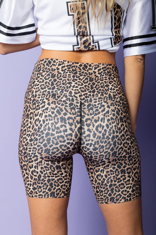 WKND Leopard Biker Shorts