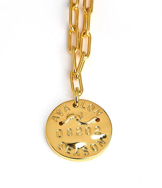 Mini Beach Tag Charm Necklace – 18k Gold Plated
