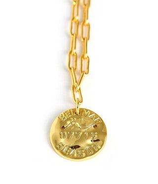 Mini Beach Tag Charm Necklace – 18k Gold Plated