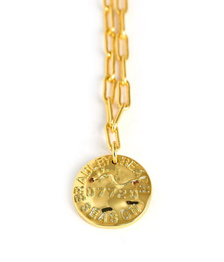 Mini Beach Tag Charm Necklace – 18k Gold Plated