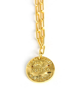 Mini Beach Tag Charm Necklace – 18k Gold Plated