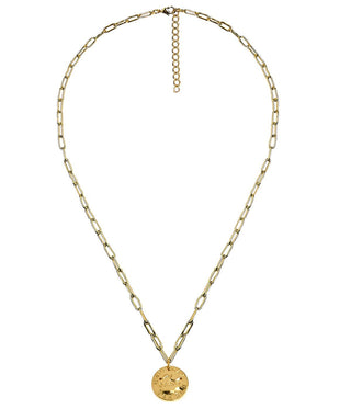 Mini Beach Tag Charm Necklace – 18k Gold Plated