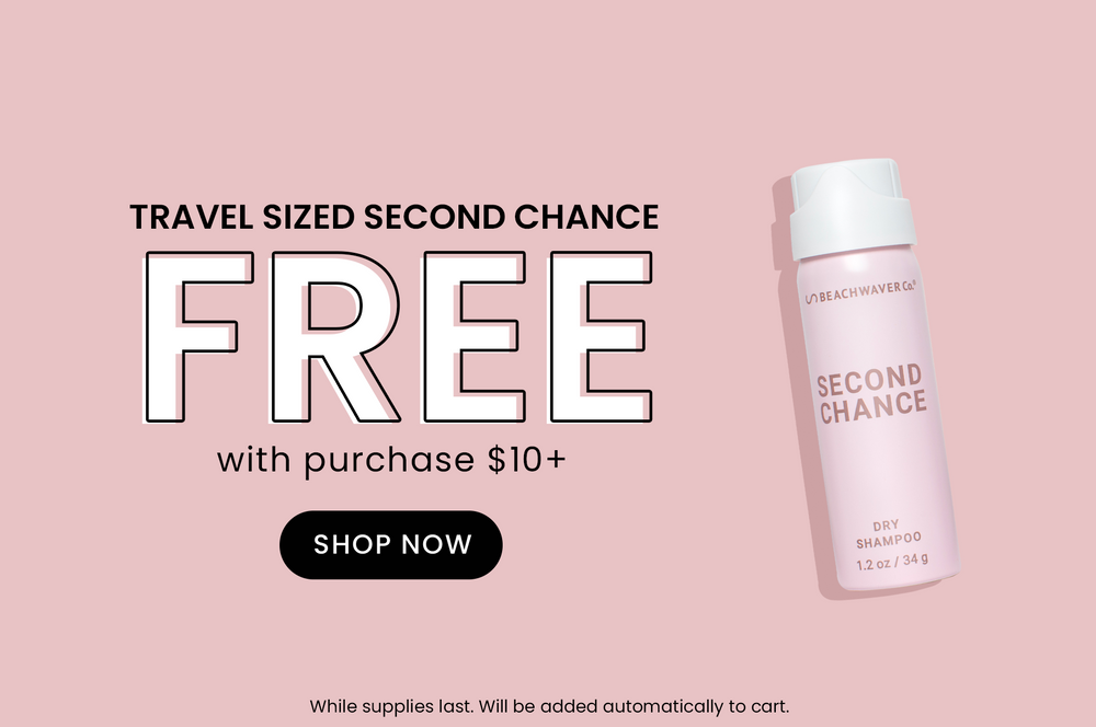 Free Beachwaver Travel Size Second Chance Dry Shampoo with any order over $10. Automatically added to cart while supplies last.