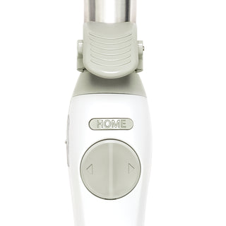 Close up picture of the Beachwaver® S-Series White Rotating Curling Iron's home button and arrow button.