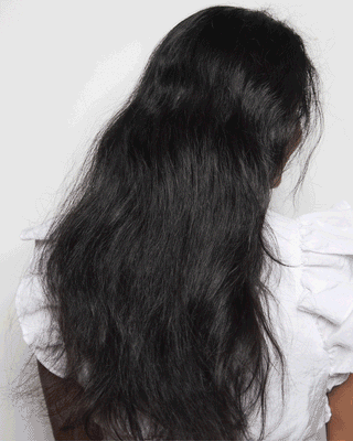 Sliding Gif showing the before and after of styling your hair with the Bring Balance Oil.