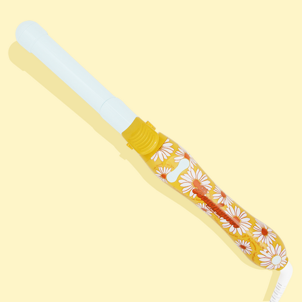 Image of white and yellow daisy B1 Beachwaver on yellow background