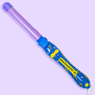 Blue and purple neon Beachwaver B1 with lightning bolt print