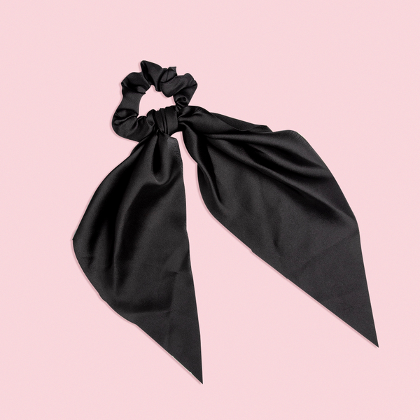 Image of silky Black hair scarf