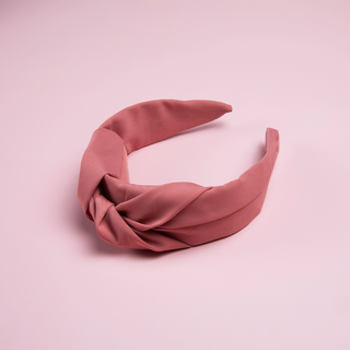 Image of Pink Silk Knotted Headband.