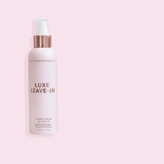 Image of Luxe Leave-In Conditioning Detangler with some of its benefits including moisturizes, Conditions, Detangles, Strengthens Hair with Hix.