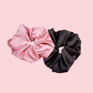 Image of Black and Pink Oversized Scrunchies